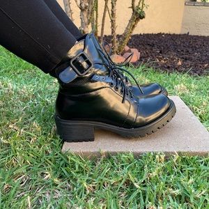 Grunge Black Lug Sole Combat Boots